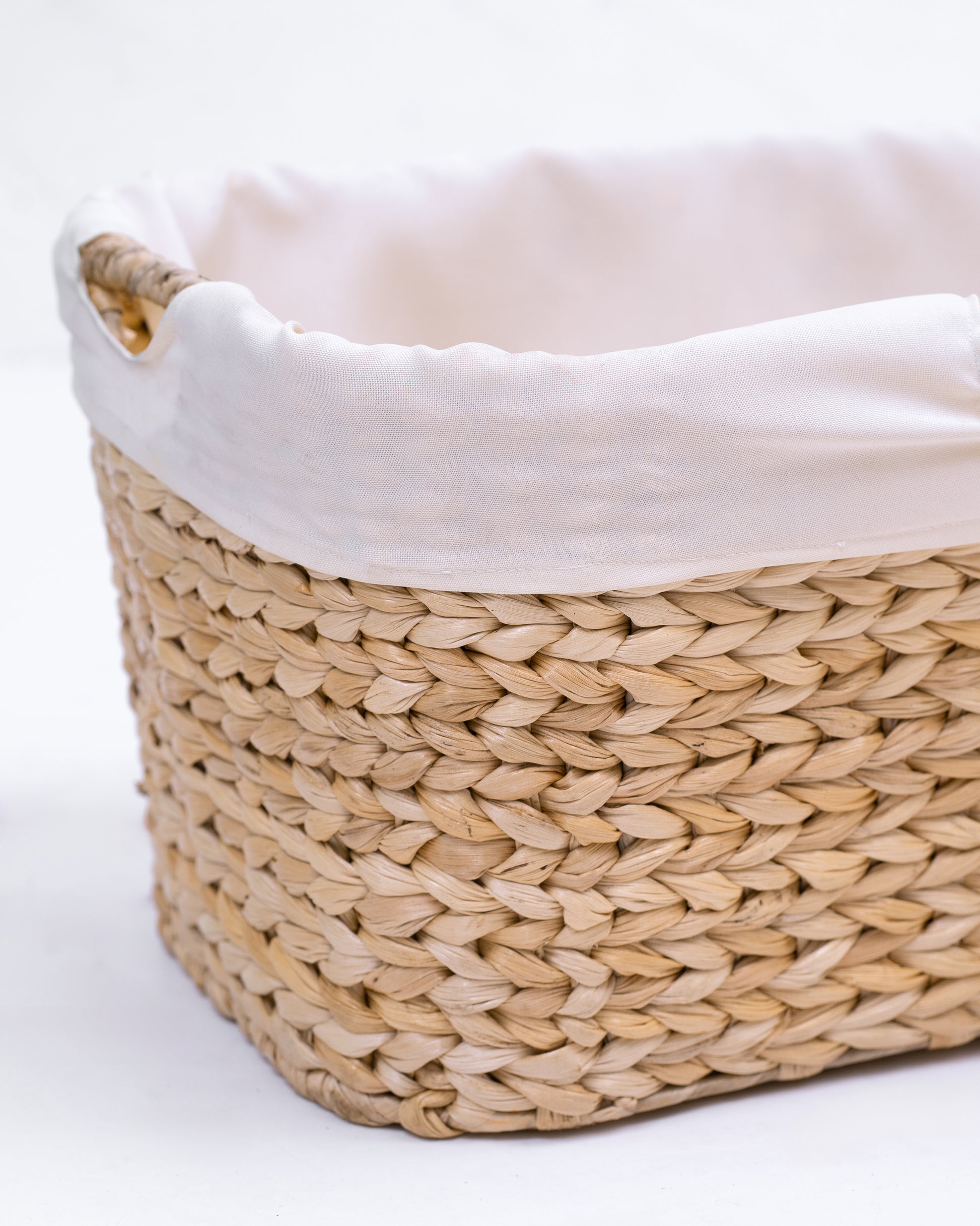 Wicker Laundry Rattan Basket with Easy Carry 3 handles and Removable Liner Laundry bag