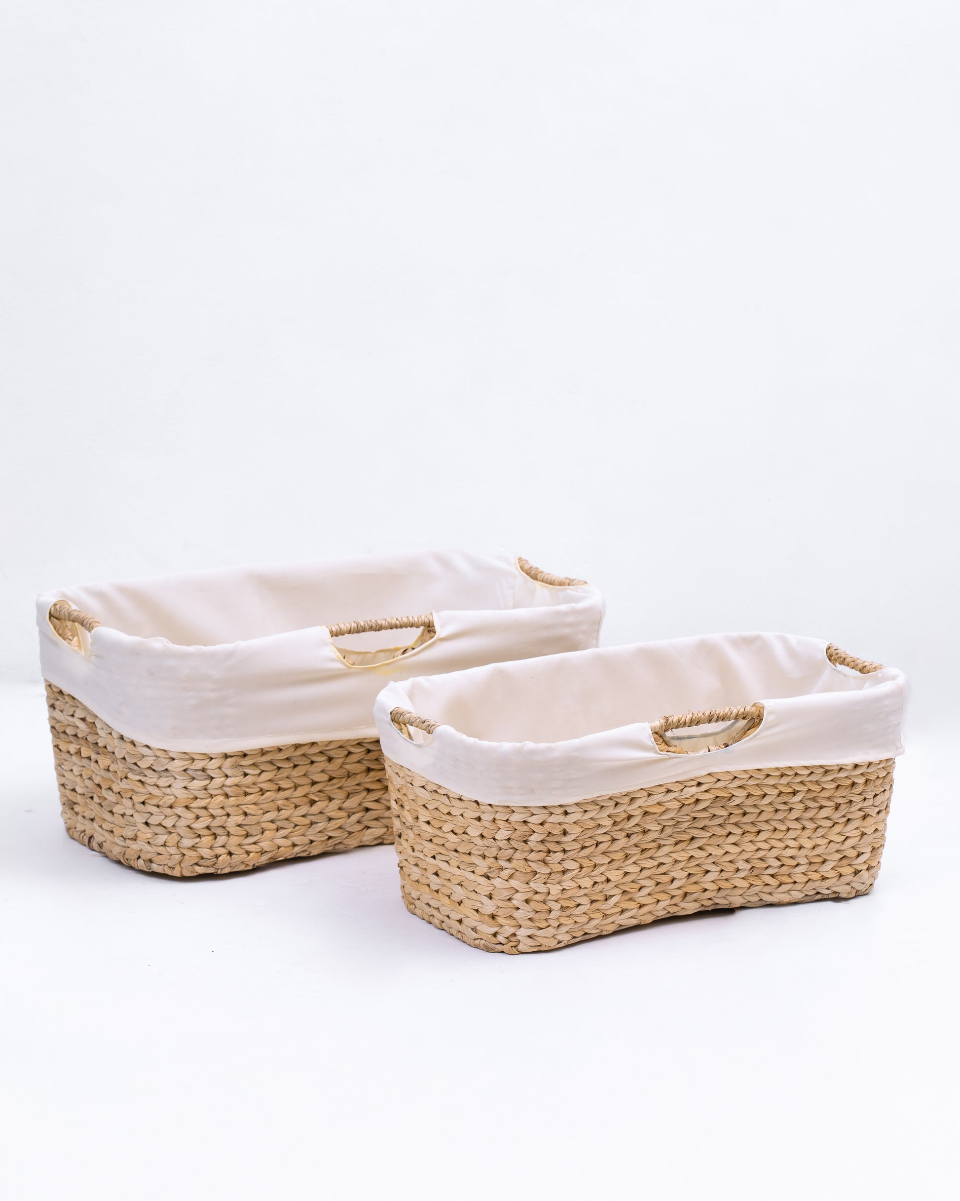 Wicker Laundry Rattan Basket with Easy Carry 3 handles and Removable Liner Laundry bag