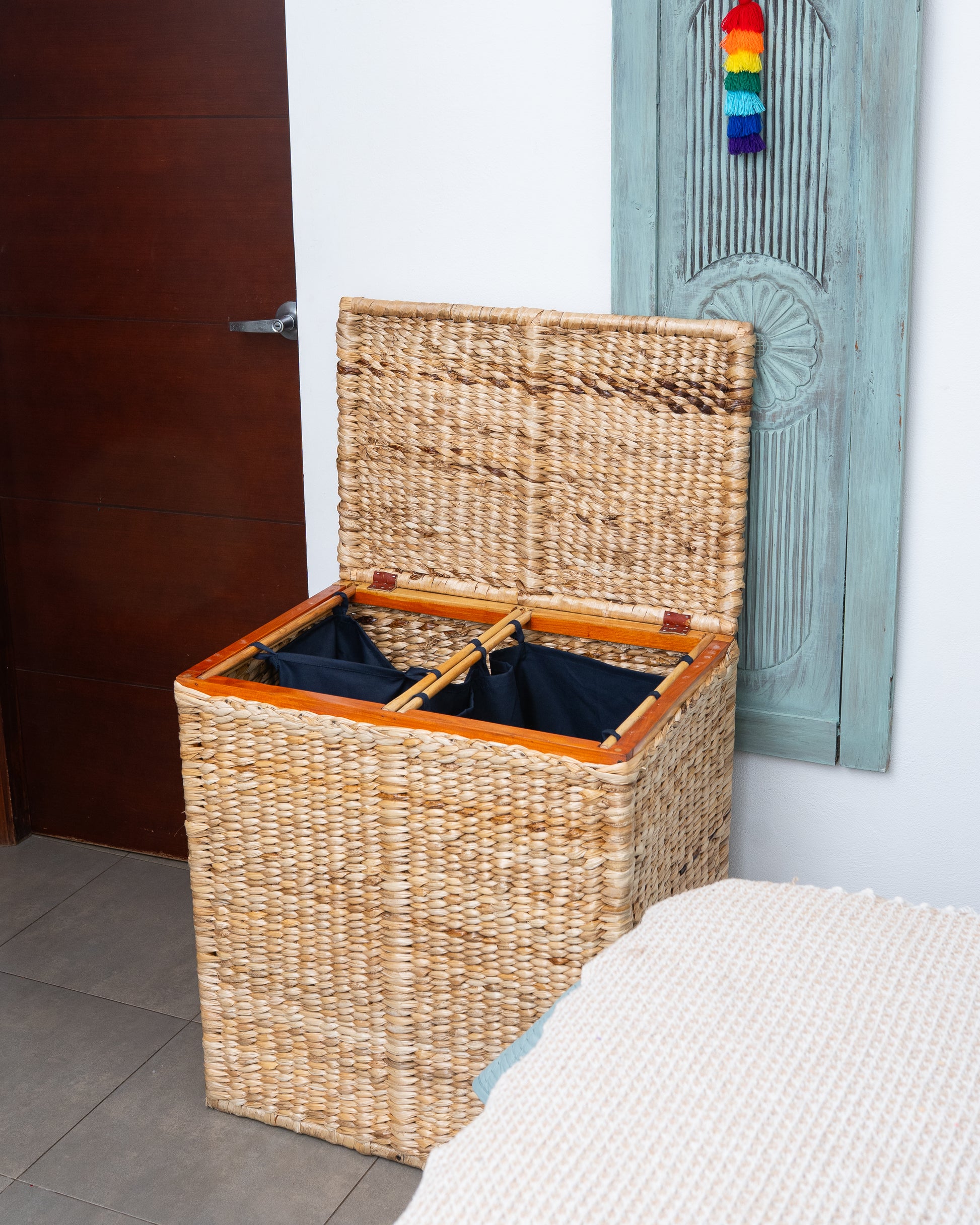 Wicker Laundry Hamper Large Rattan Basket with Lid