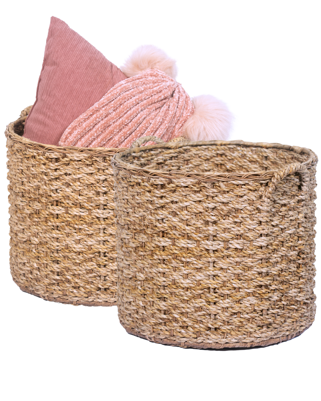 Round storage basket set of 2