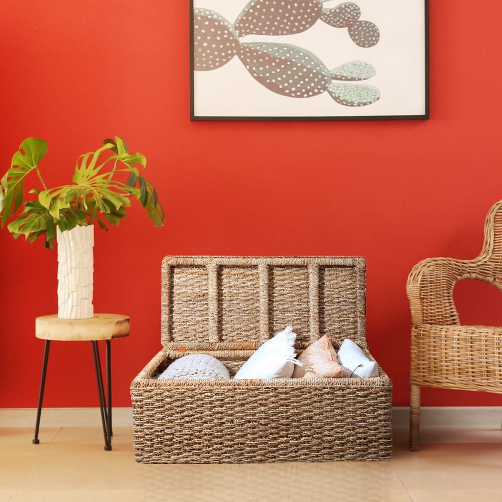 The Storage Bundle With Spacious Wicker Chest And Storage Trunk