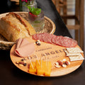 Round Wicker Tray 2 in 1 Personalized City Hometown Charcuterie Serving Board