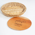 Round Wicker Tray 2 in 1 Personalized Wedding Anniversary Charcuterie Serving Board