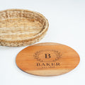 Round Wicker Tray 2 in 1 Personalized Teak Charcuterie Serving Board