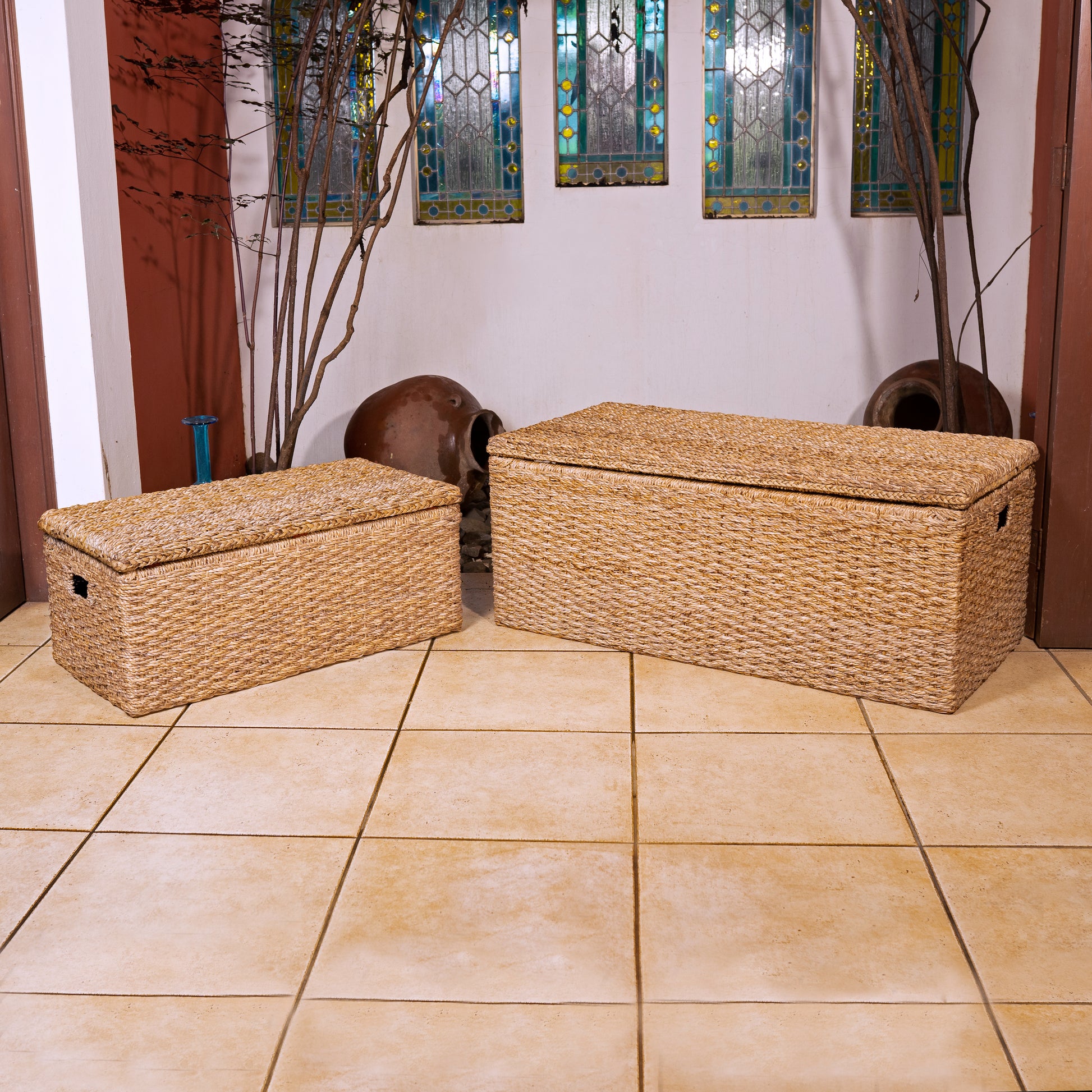 Storage Bench Trunk Bundle (1 large storage trunk + 1 extra large storage bench)