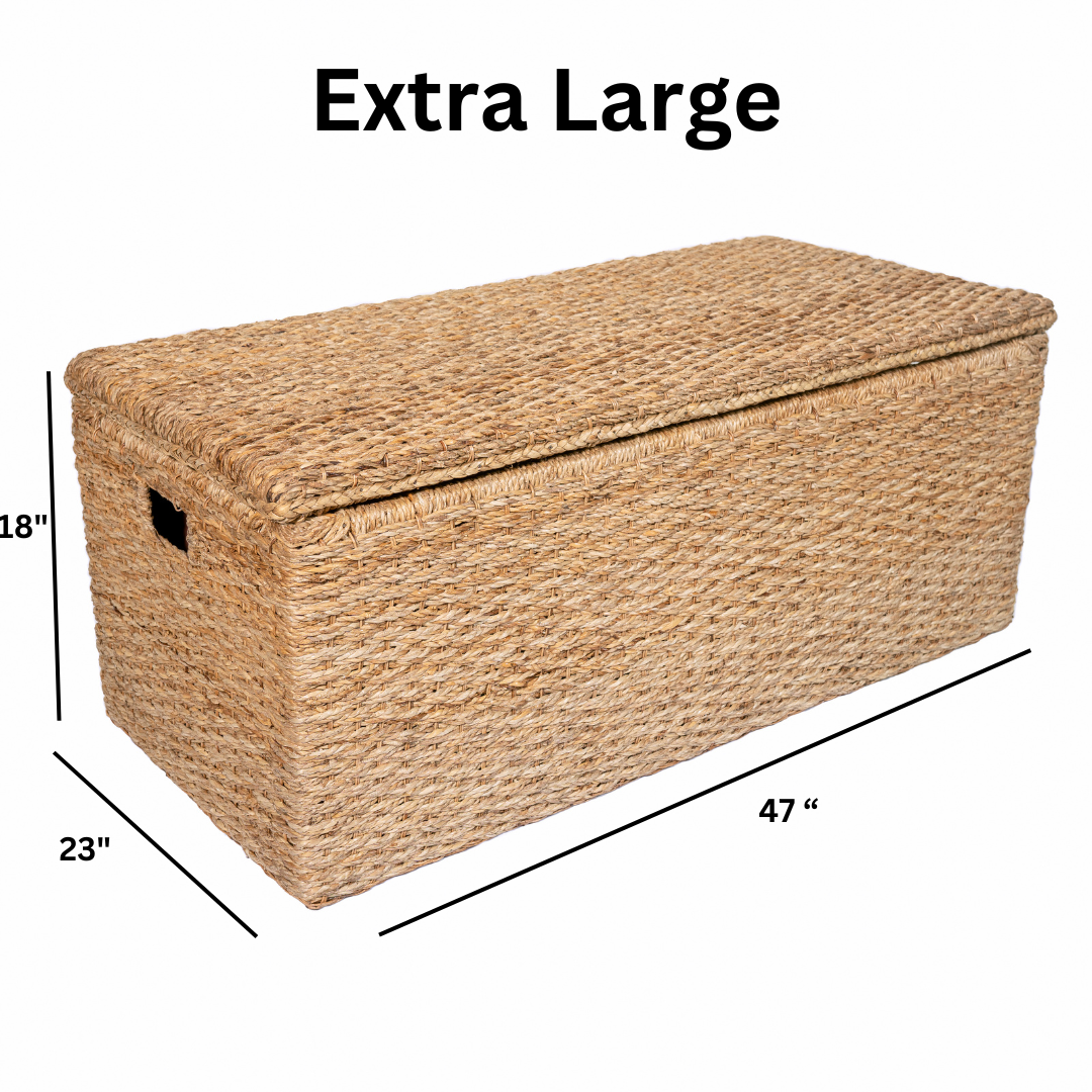 Wicker Storage Trunk Bench