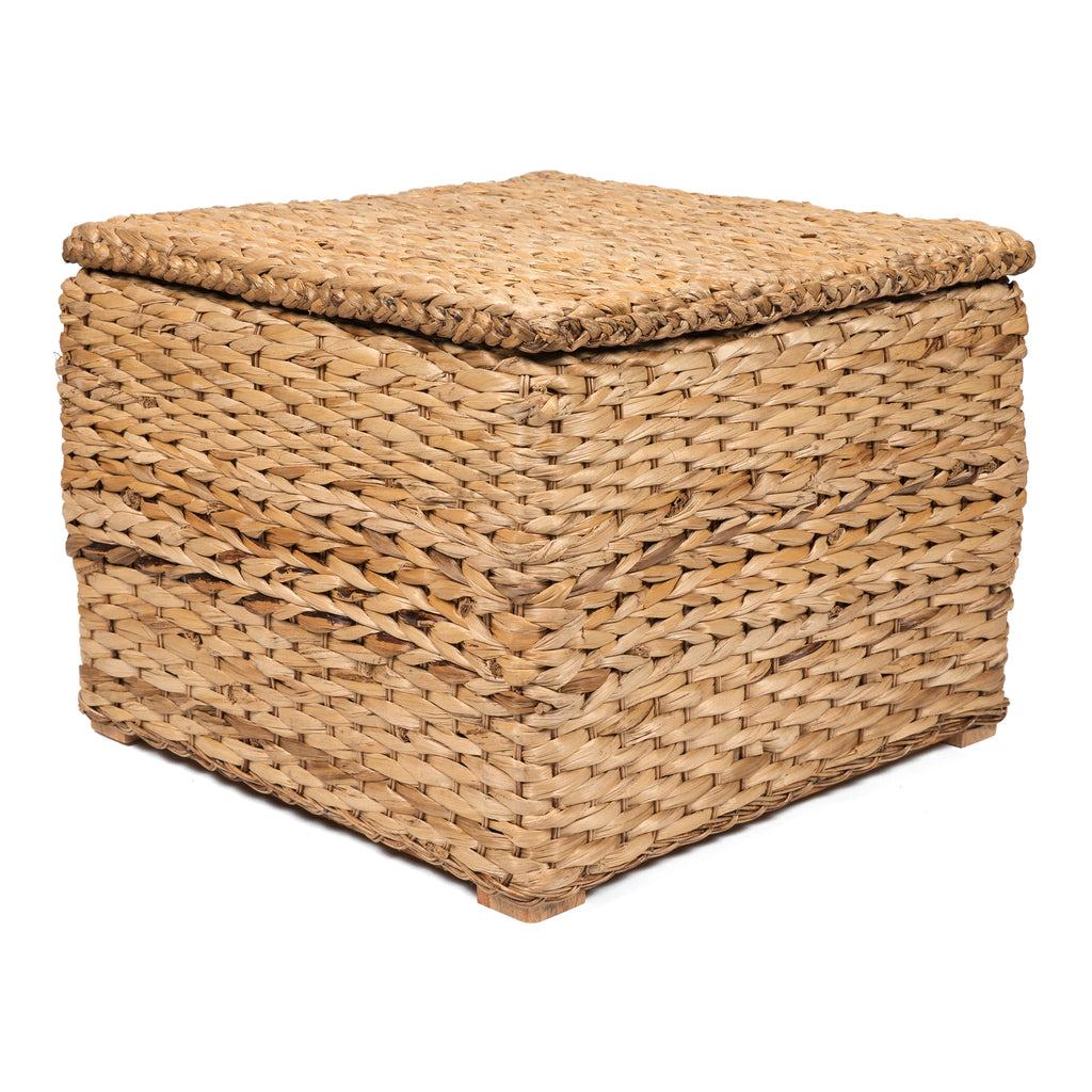 Square Wicker Storage Ottoman Rattan Coffee Table