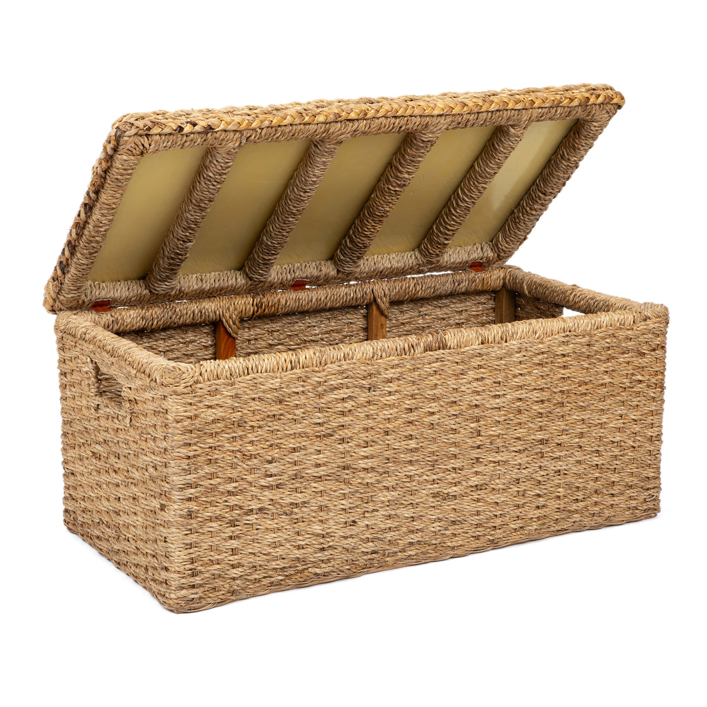 Wicker Storage Trunk Bench