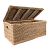 Wicker Storage Trunk Handwoven Natural Rattan Chest with Lid-Large
