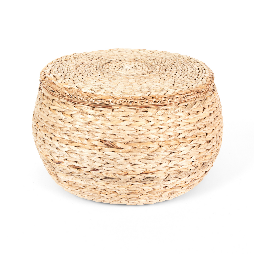 Woven storage ottoman online natural