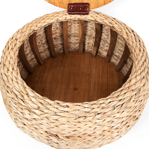 Round Wicker Storage Rattan Ottoman